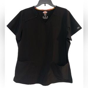 Dickies Womens Scrub Top Pockets Logo - Size L